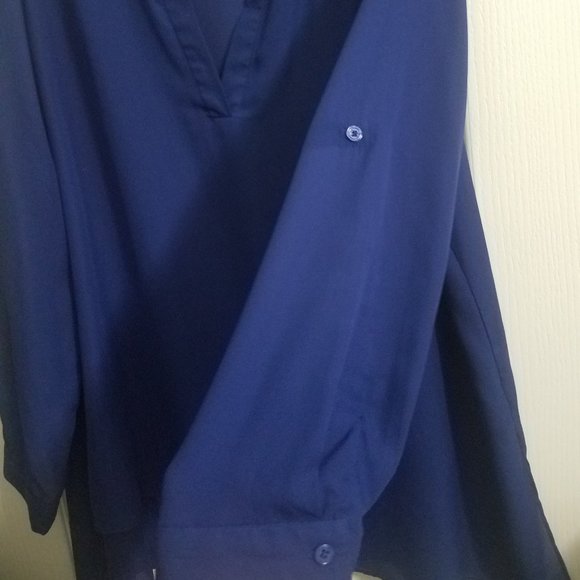 Landa Cobalt Blue Blouse 1X EUC - Picture 3 of 5